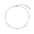 Silver Shell Pearl Station Bracelet